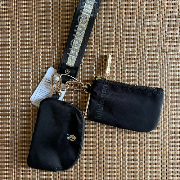 Lululemon black and gold Wristlet dual pouch, wallet. - Picture 1 of 4
